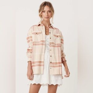 Spell Blush and Cream Striped Button Down Shirt